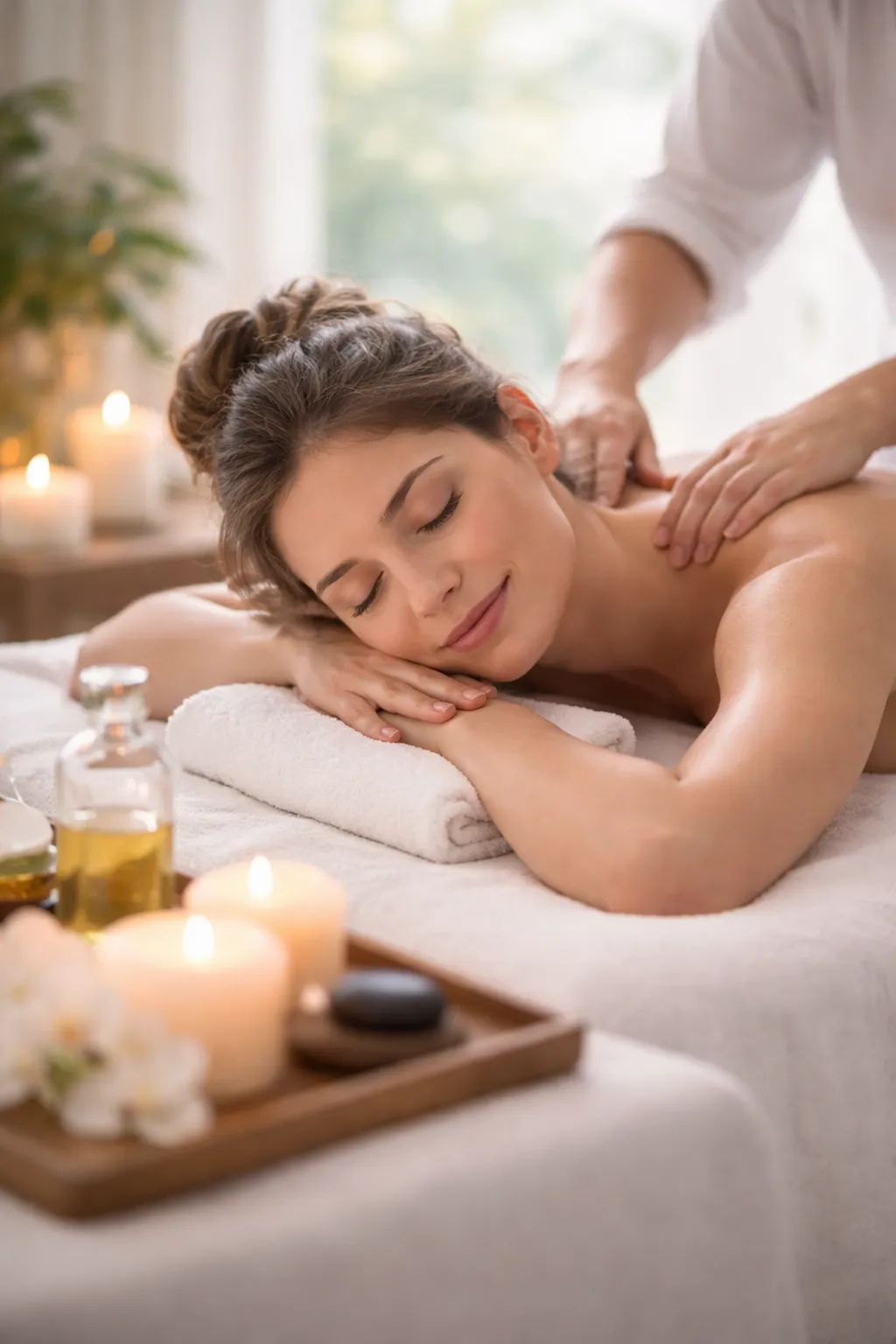 Therapist applying warm oil during a massage at Miracle Hands Massage & Spa in Centreville, VA